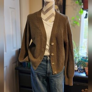 🫒 Olive green slouchy cardigan